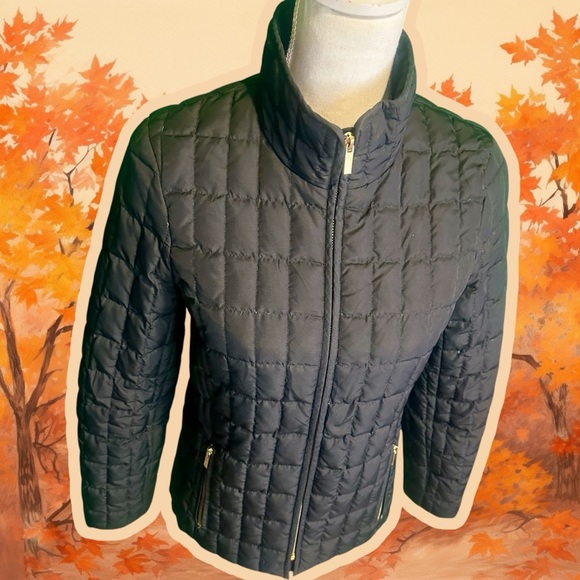 J. Crew Factory Black Zip-Up Quilted Down-Filled Jacket Size XS - Picture 13 of 14